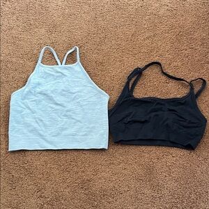 Women's Black and White Halter Tops +bonus high waist geometric SHEIN  leggings